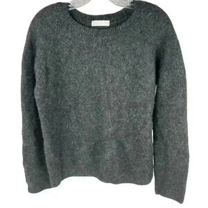 Hesperios Women's M Crew Neck Baby Alpaca Sweater Dark Charcoal Gray
